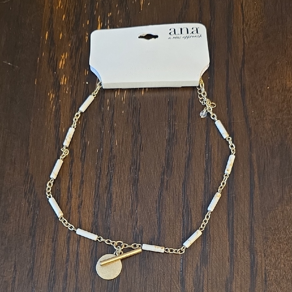 a.n.a Gold Necklace with White Accents
